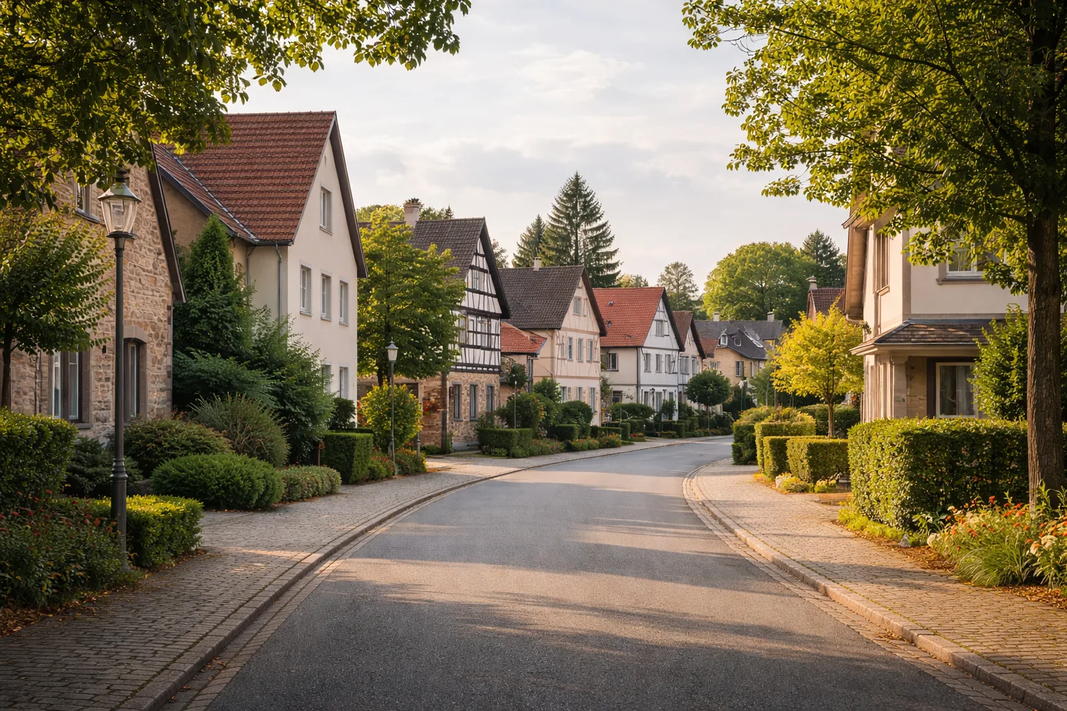 Wohnstraße im regionalen Einsatzgebiet von Fritz Service